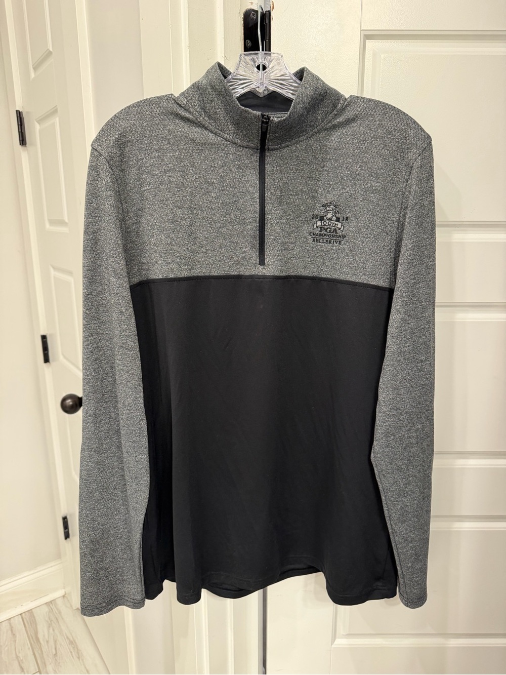 Bellerive PGA Heather Gray and Black Quarter-Zip Pullover